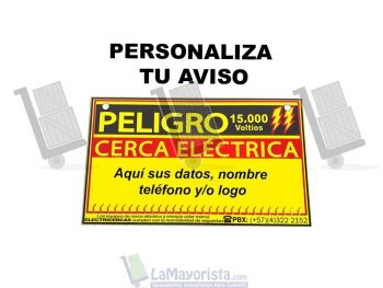 Aviso de precaución para cerca eléctrica – producto personalizado