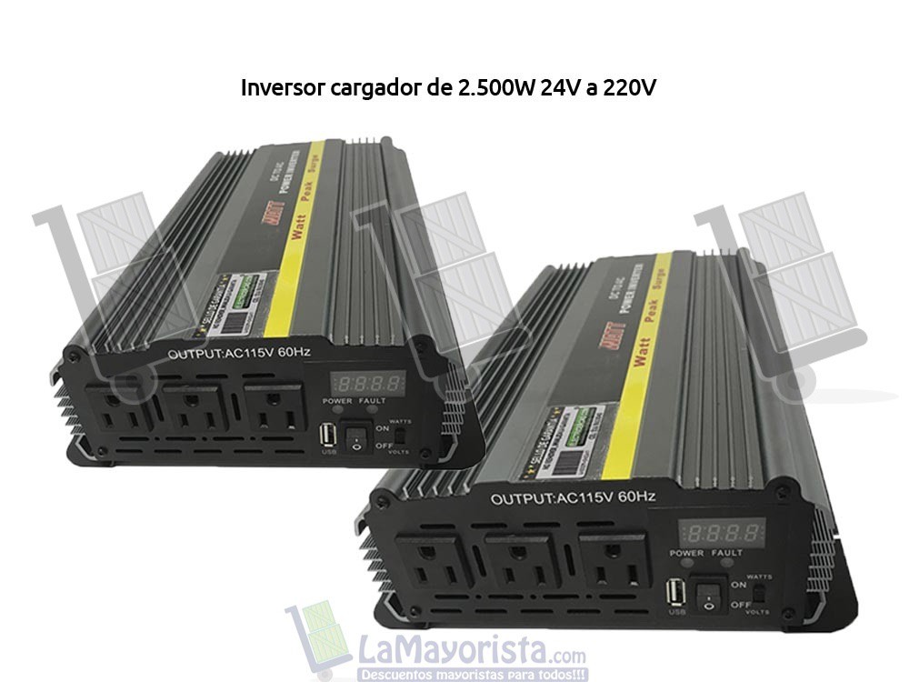 Inversor cargador de 2.500W 24V a 220V