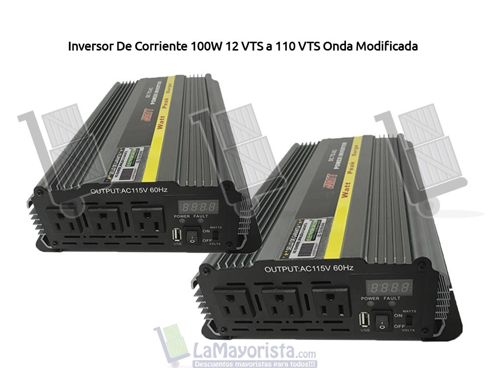 Inversor De Corriente 100W 12 VTS a 110 VTS Onda Modificada