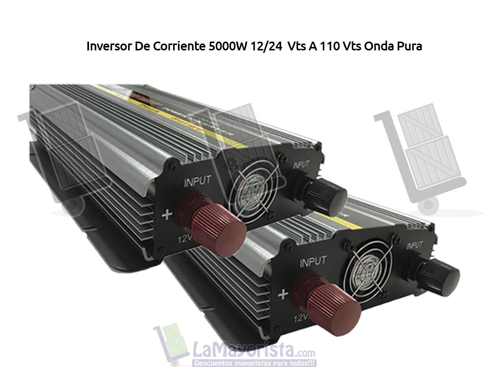 Inversor De Corriente 5.000W 12/24 VTS a 110 VTS Onda Pura