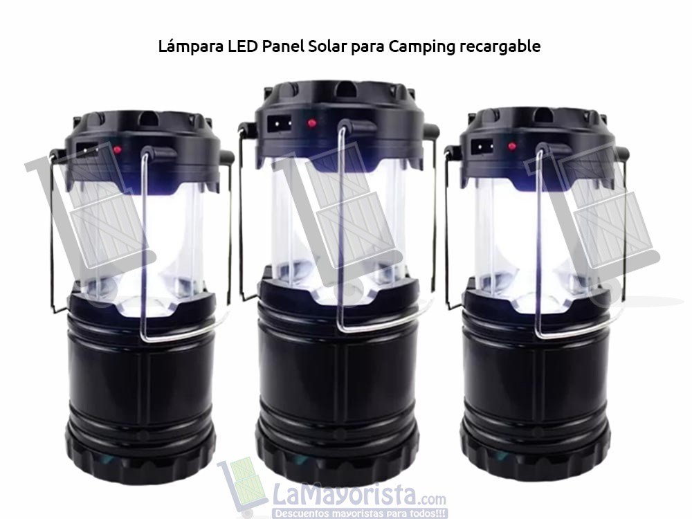 Lampara LED De Panel Solar Para Camping Recargable